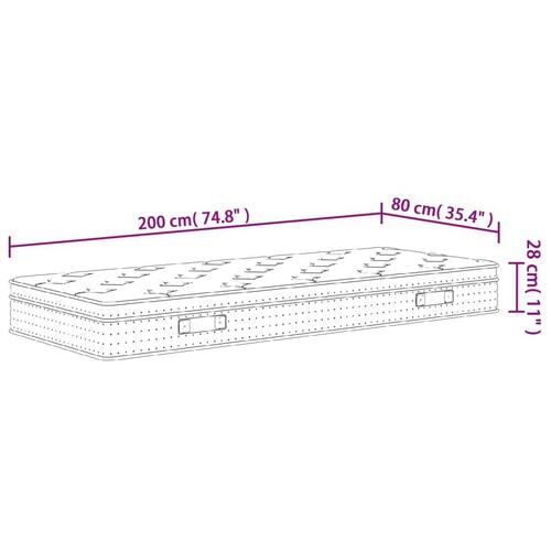 Springmadras med pocketfjedre 80x200 cm medium
