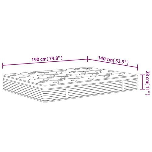 Springmadras m. pocket-fjedre medium plus 140x190 cm