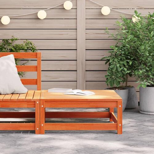 Haveskammel 70x70x30 cm massivt fyrretræ brun