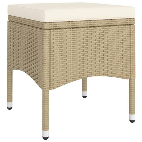 Spisebordssæt til haven 9 dele polyrattan beige