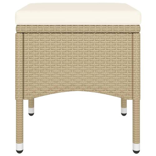 Spisebordssæt til haven 9 dele polyrattan beige