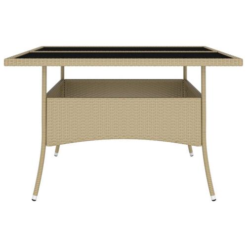 Spisebordssæt til haven 9 dele polyrattan beige