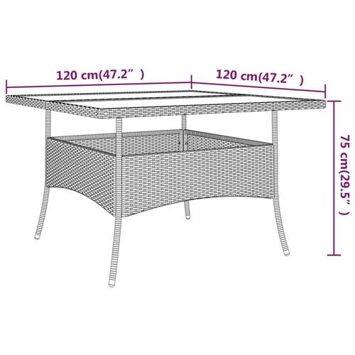 Spisebordssæt til haven 9 dele polyrattan beige