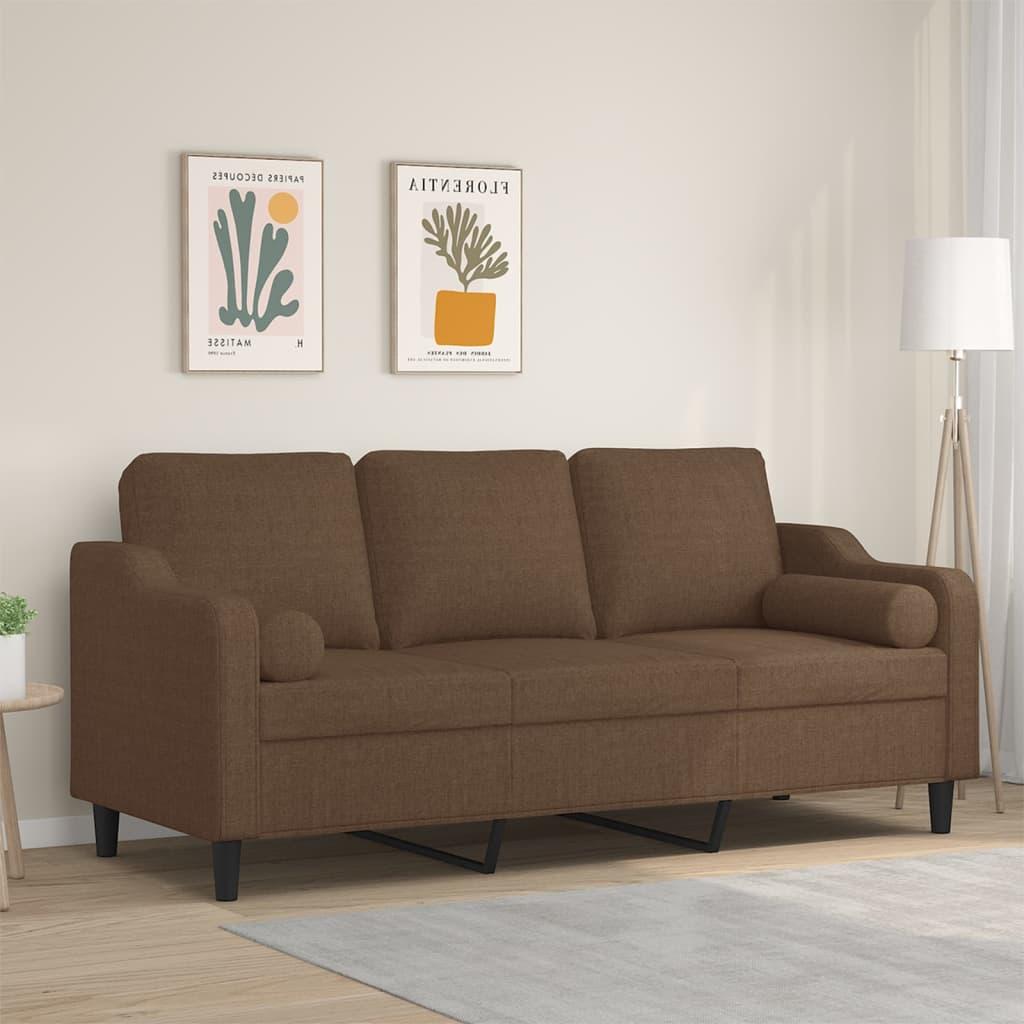 2-Personers Sofa Med Pyntepuder Stof - 180 cm / Brun