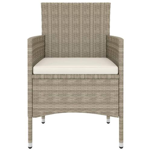 Havestole med skamler 4 dele polyrattan beige