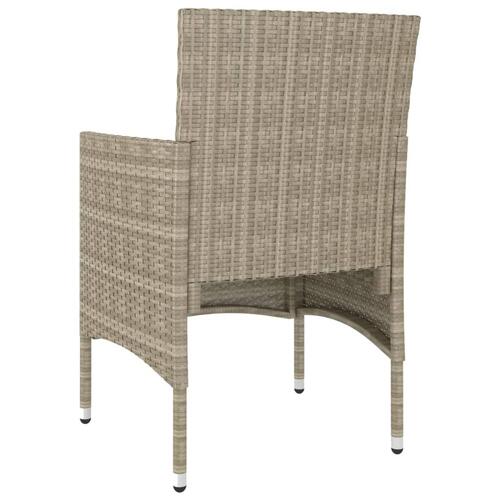 Havestole med skamler 4 dele polyrattan beige