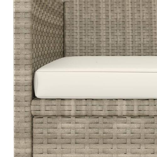 Havestole med skamler 4 dele polyrattan beige