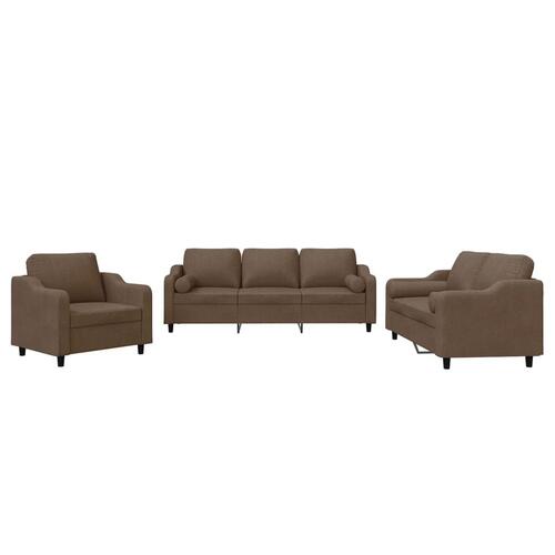 3 personers sofa med puder stof brun