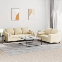 2 personers sofa med puder stof cremefarvet