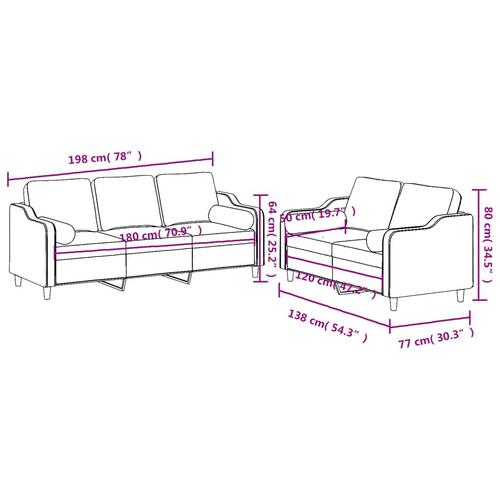 2 personers sofa med puder stof cremefarvet