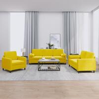 3 personers sofa med puder velour gul