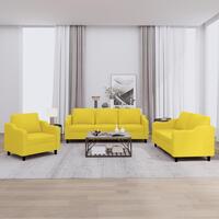 3 personers sofa med hynder stof lysegul