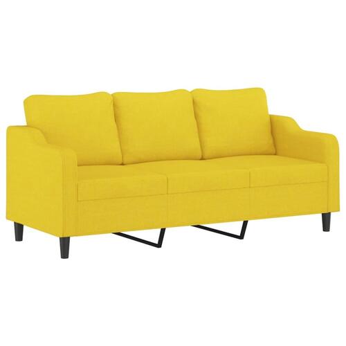 3 personers sofa med hynder stof lysegul