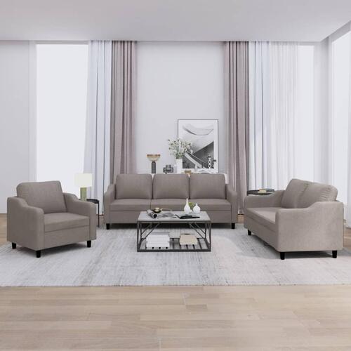3 personers sofa med hynder stof gråbrun