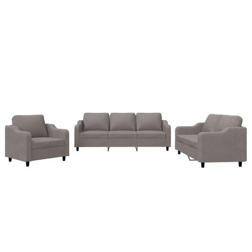 3 personers sofa med hynder stof gråbrun