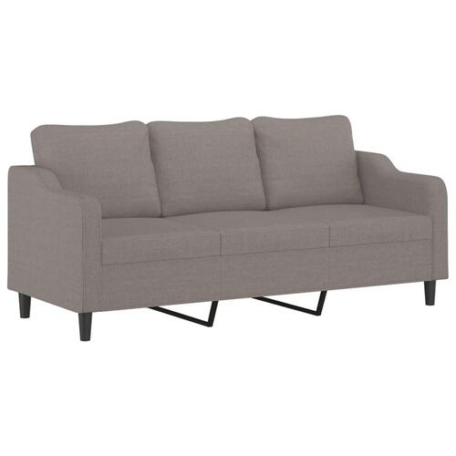 3 personers sofa med hynder stof gråbrun