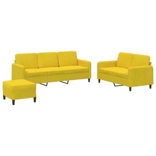 3 personers sofa velour gul