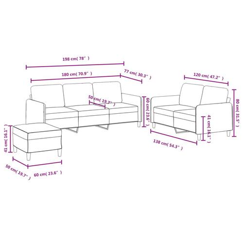 3 personers sofa velour lysegrå