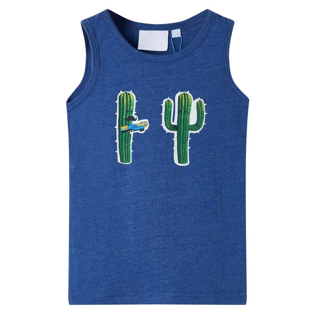 Tanktop til børn str. 104 blåmeleret