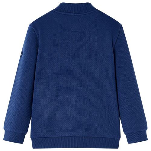 Sweatshirt til børn str. 116 med lynlås marineblå