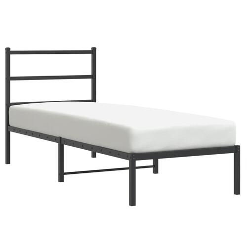 Sengeramme med sengegavl 80x200 cm metal sort