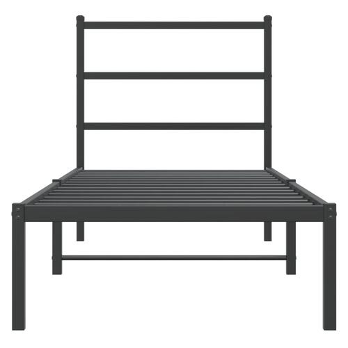 Sengeramme med sengegavl 80x200 cm metal sort