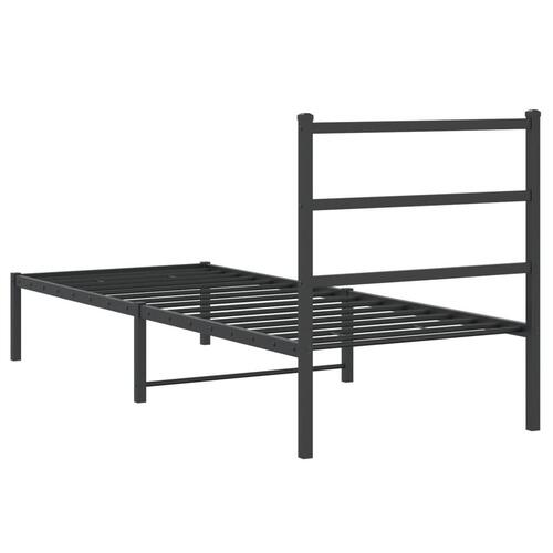 Sengeramme med sengegavl 80x200 cm metal sort