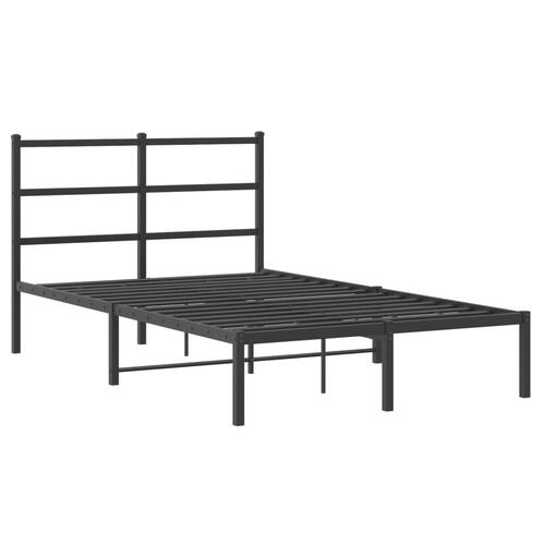 Sengeramme med sengegavl 120x200 cm metal sort