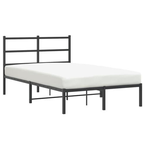 Sengeramme med sengegavl 120x200 cm metal sort