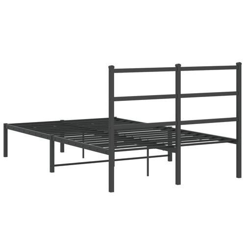 Sengeramme med sengegavl 120x200 cm metal sort