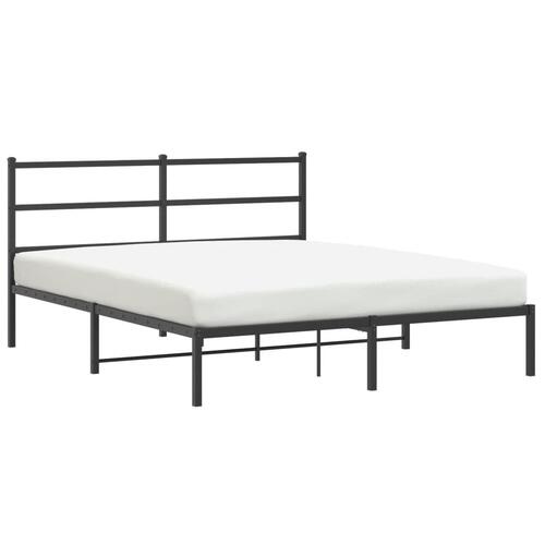Sengeramme med sengegavl 160x200 cm metal sort