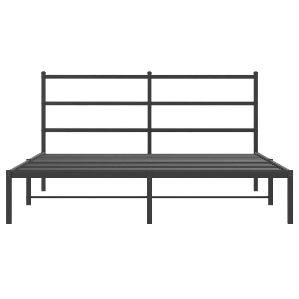 Sengeramme med sengegavl 160x200 cm metal sort