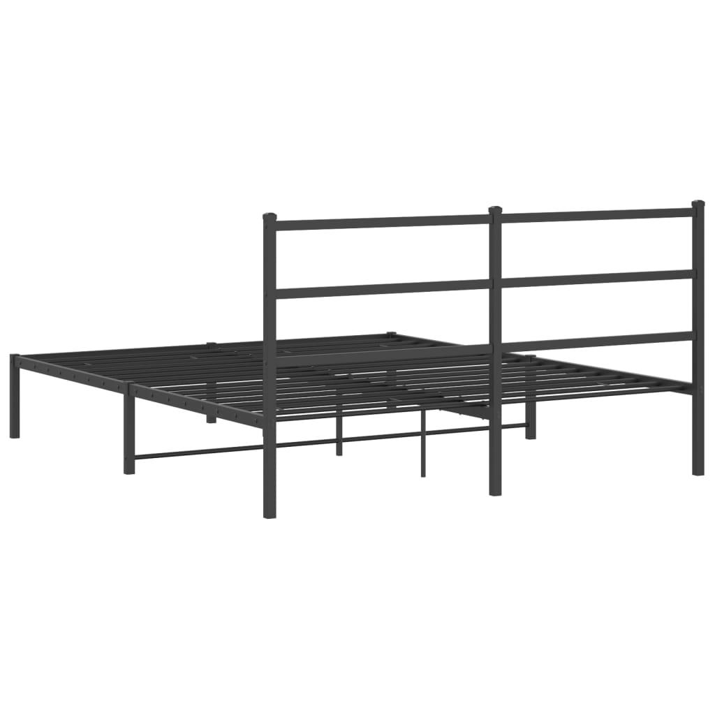 Sengeramme med sengegavl 160x200 cm metal sort