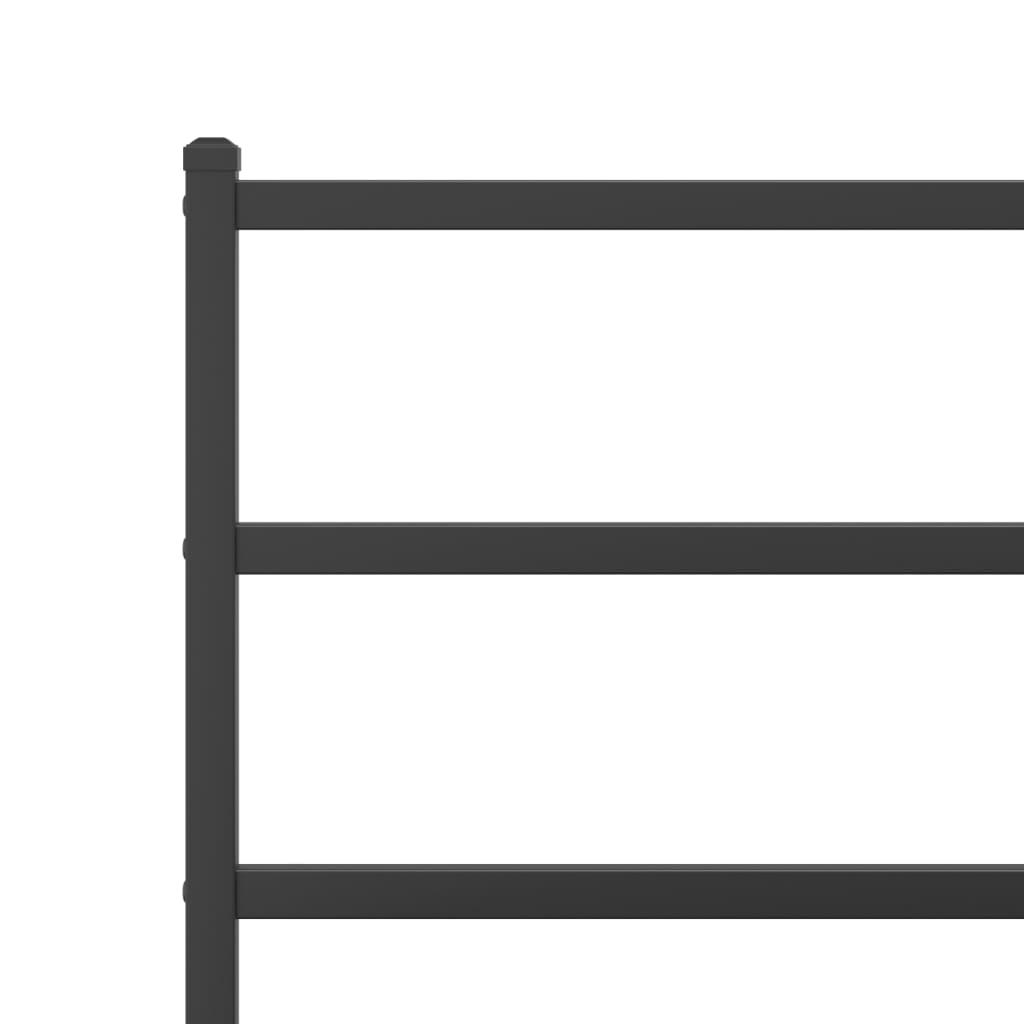 Sengeramme med sengegavl 160x200 cm metal sort