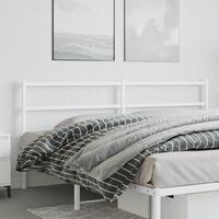 Sengegavl 180 cm metal hvid