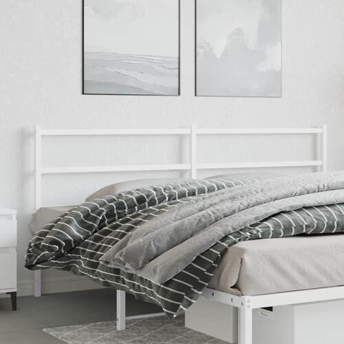 Sengegavl 180 cm metal hvid