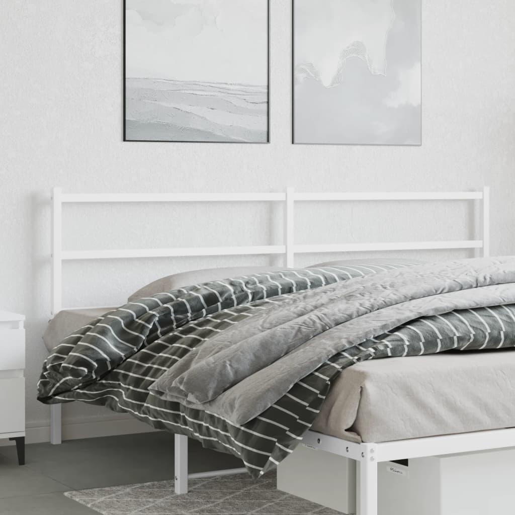 Sengegavl 180 cm metal hvid