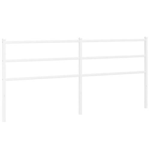 Sengegavl 180 cm metal hvid