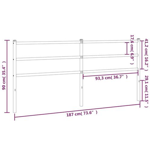 Sengegavl 180 cm metal hvid