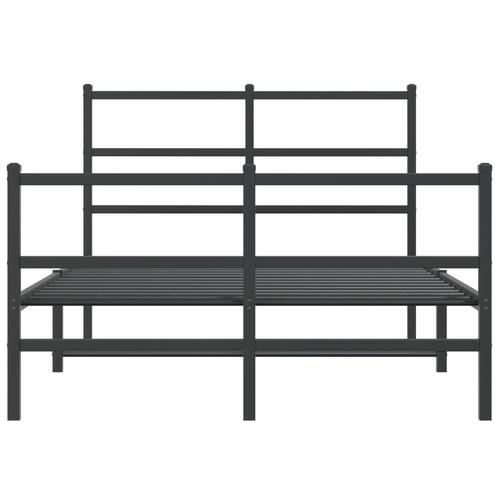 Sengeramme med sengegavl og fodgærde 120x190 cm metal sort