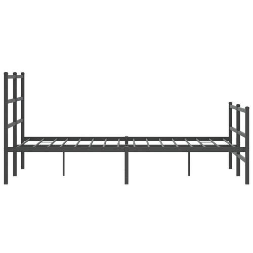 Sengeramme med sengegavl og fodgærde 120x190 cm metal sort