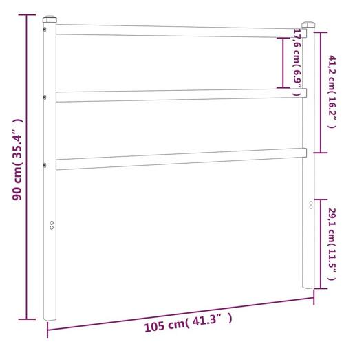 Sengegavl 100 cm metal sort