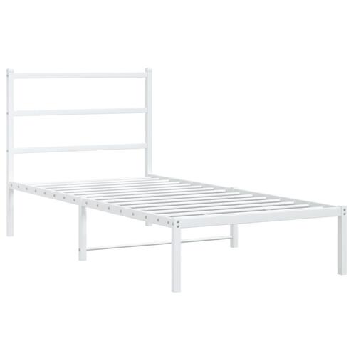Sengeramme med sengegavl 90x190 cm metal hvid