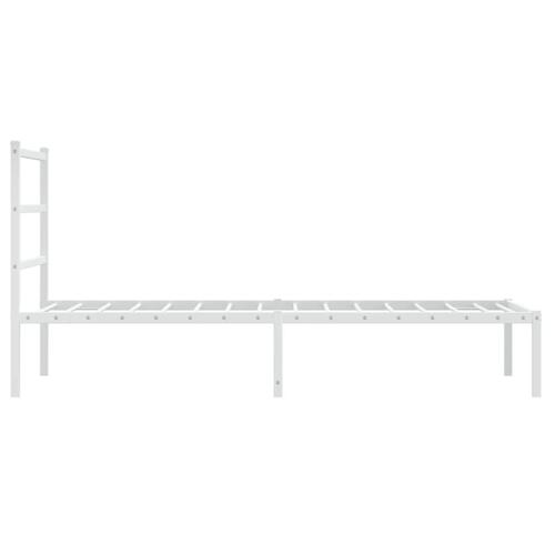 Sengeramme med sengegavl 90x190 cm metal hvid