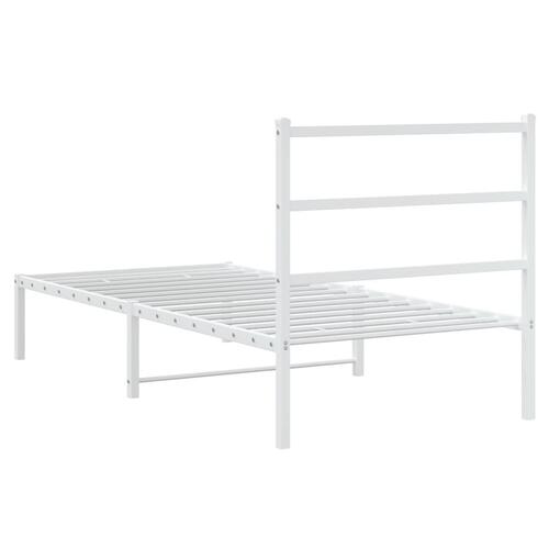 Sengeramme med sengegavl 90x190 cm metal hvid