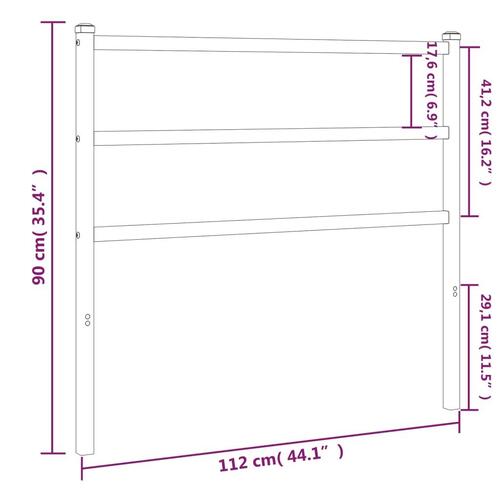 Sengegavl 107 cm metal hvid