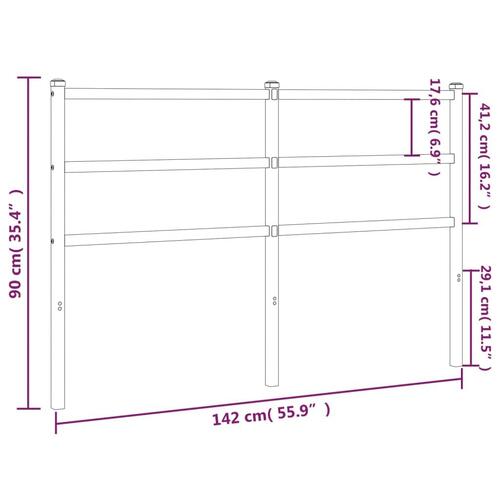Sengegavl 135 cm metal hvid