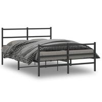 Sengeramme med sengegavl og fodgærde 135x190 cm metal sort