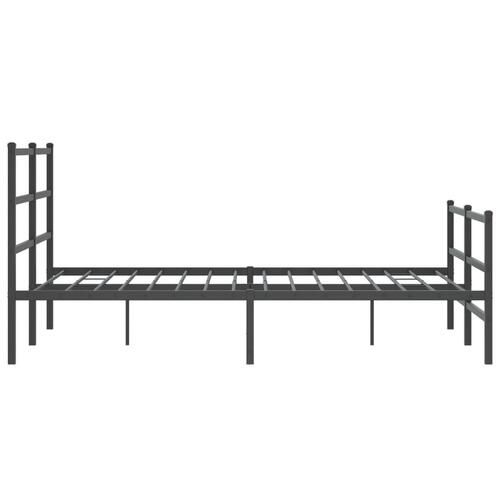 Sengeramme med sengegavl og fodgærde 135x190 cm metal sort