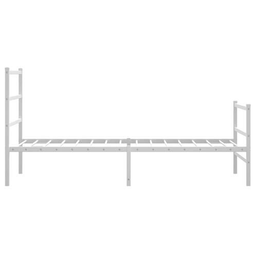 Sengeramme med sengegavl og fodgærde 90x200 cm metal hvid